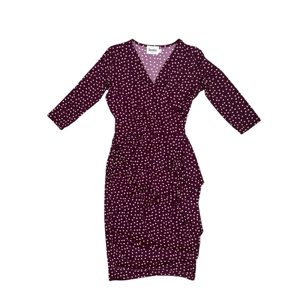 Leota Pink Dot Ruffle Sheath dress - Picture 4 of 11